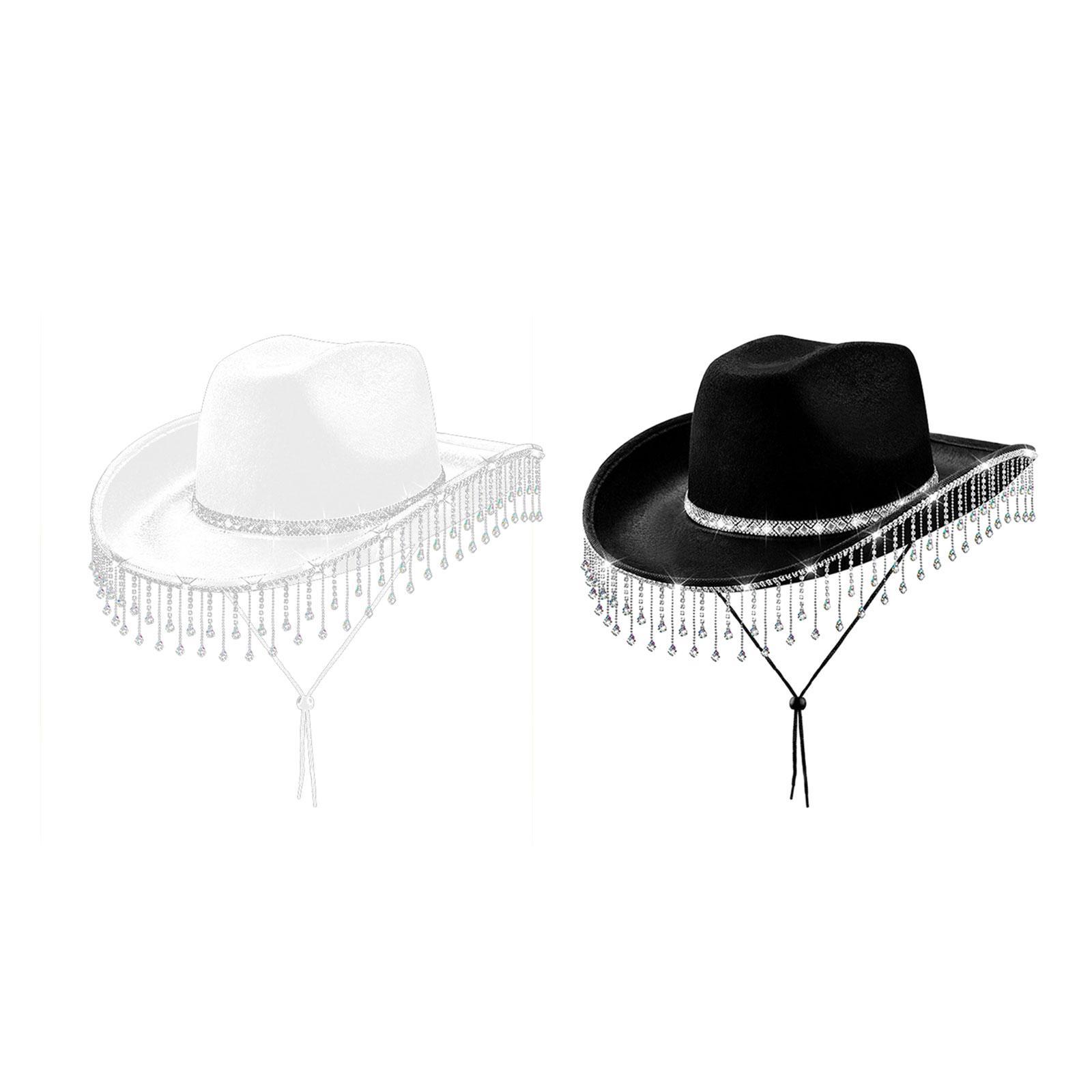 Cowboy Hat Straw - Topi koboi wanita, tutup kepala dengan