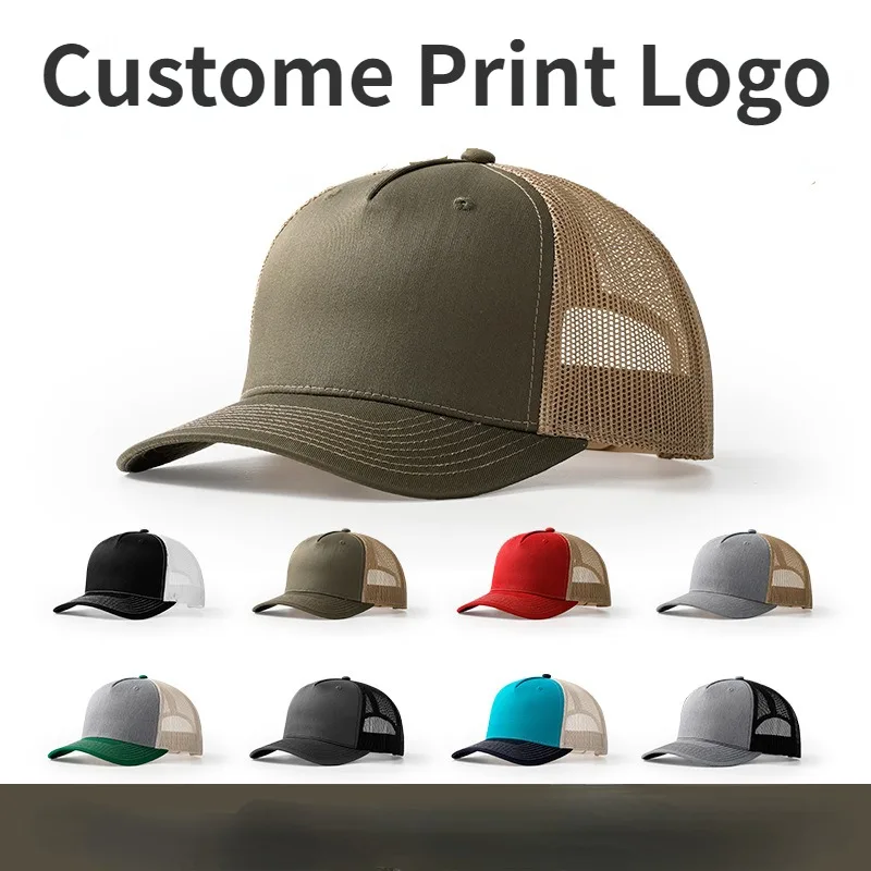 Trucker Cap Mesh - 2024 dicetak Logo Micro-curved Brim Mesh